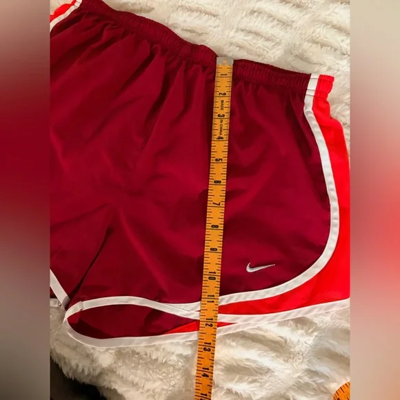 Nike Women's Red and White Athletic Shorts - Picture 4 of 5